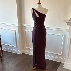 Elegant One-Shoulder Purple Dress